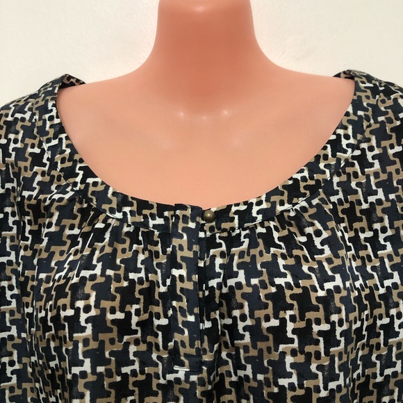 Banana Republic Navy Print Blouse - Picture 2 of 9